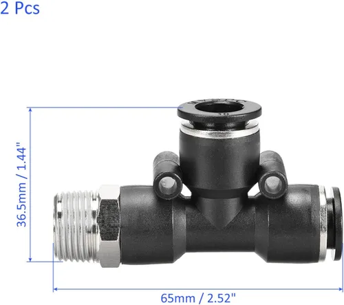 Vista 3 de M METERXITY Paquete de 2 accesorios de bloqueo de rosca macho NPT 3/8 – Unión de mamparo en camiseta, accesorios de empuje para conectar, aplicar al