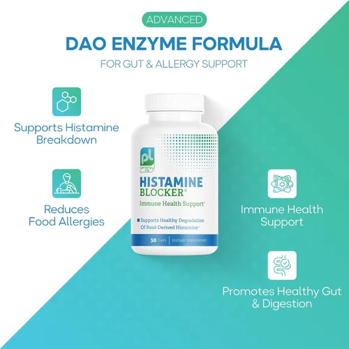 Vista 8 de DAO Supplements Bloqueador de Histamina – Fórmula Avanzada de Enzima DAO y Vitamina C para Digestión de Histamina y Soporte de Intolerancia