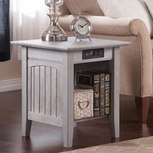 Vista 9 de Mesa Atlantic Furniture AH13312 Nantucket, mesa auxiliar, Madera, Driftwood