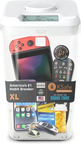 Vista 14 de KSafe - Caja de bloqueo con temporizador para teléfonos, aperitivos y medicamentos, caja fuerte para celulares, cárcel y alimentos con temporizador