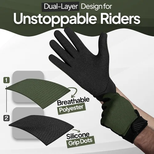Vista 3 de Kids Cycling Gloves - Full Finger Bike Gloves for Boys & Girls, Non-Slip Motorbike Gloves for BMX, MTB, Scooter & Outdoor Sports