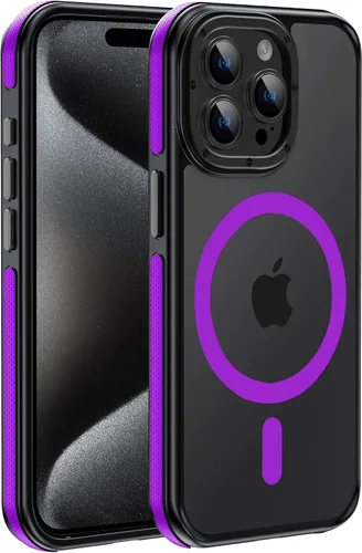 Vista 42 de Funda magnética fuerte para iPhone 12 Pro Max [Protección de grado militar de 10 pies] Compatible con MagSafe, funda protectora a prueba de golpes