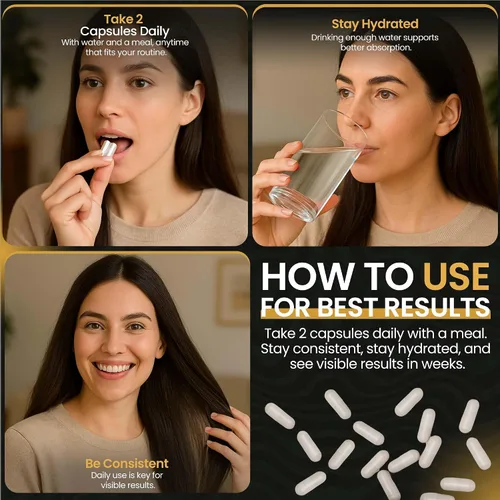 Vista 4 de Las mejores vitaminas para el crecimiento del cabello para mujeres y hombres apoyan el crecimiento del cabello más rápido y una mejor salud