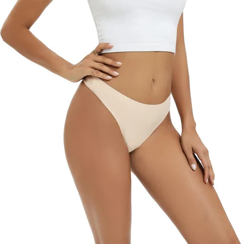 Vista 3 de SweetSnow Paquete de 10 tangas sin costuras para mujer, ropa interior transpirable, conjunto de tanga que no se ve