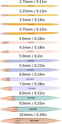 Vista 2 de Juego de agujas de tejer circulares intercambiables, versátil herramienta de tejer profesional para manualidades, principiantes, color madera, 13