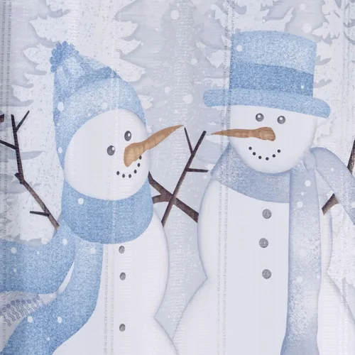 Vista 8 de Avanti Linens Cortina con juego de 12 ganchos a juego, decoración de baño y vacaciones (Frosty Friends), juego de ducha de 13 piezas