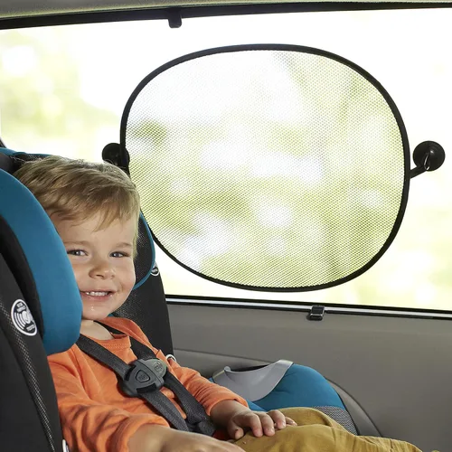 Vista 8 de Nuby Universal Fit Pop Open - Juego de cortinas para ventana de coche, color negro, paquete de 3
