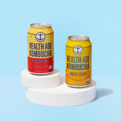 Vista 5 de Health-Ade - Té de kombucha enlatado orgánico, bebida con probióticos vivos fermentados, ácidos desintoxicantes, apoya la salud intestinal, sin OMG