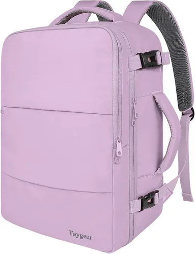 Vista 23 de Taygeer - Mochila de viaje para mujeres, mochila de cabina con puerto de carga USB y bolsa para zapatos, mochila TSA para laptop de 15.6 pulgadas