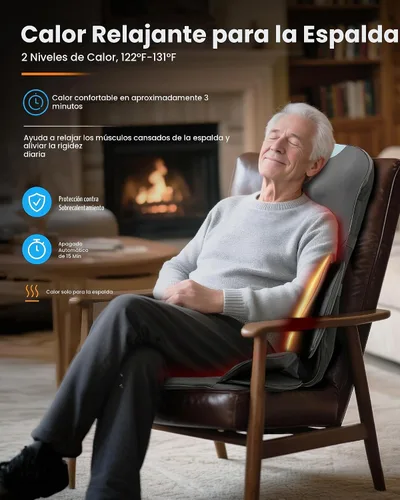 Vista 8 de COMFIER Shiatsu - Masajeador de cuello y espalda, almohadilla para silla