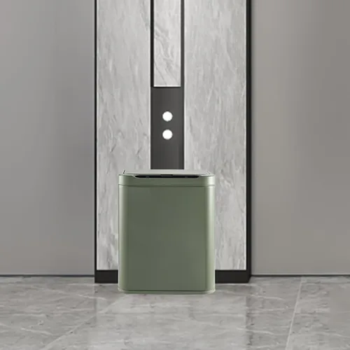 Vista 5 de ELPHECO Basurero de acero inoxidable para oficina, con sensor de movimiento, sin contacto, cubo de basura inteligente automático para cocina, Verde