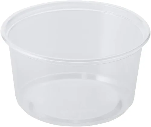 Vista 6 de Karat FP-DCL117-PP Tapa plana para 8 oz.- 32 oz. PP Deli Envases, 0.3" de altura, 4.61" de ancho, 4.73" de longitud (paquete de 500)