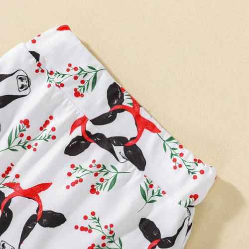 Vista 8 de Conjunto de 3 piezas de ropa occidental con estampado de vaca de manga corta para bebé y niña, conjunto de 0 a 24 meses