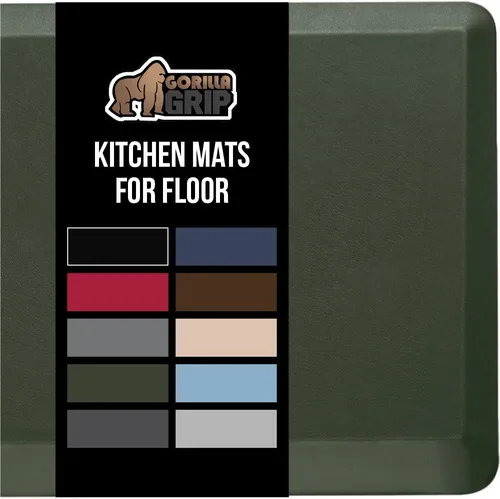 Vista 23 de Gorilla Grip - Tapete antifatiga acolchado para cocina, escritorio, ergonómico, superficie rugosa resistente a los rayones y al agua, para comodidad