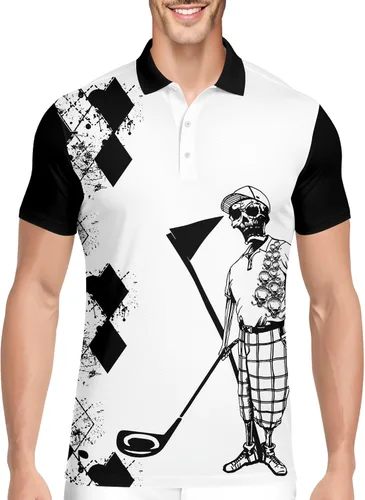 Vista 25 de PAGYMO Camisetas de golf divertidas para hombre, diseño de impresión loca Aop-polo-06361