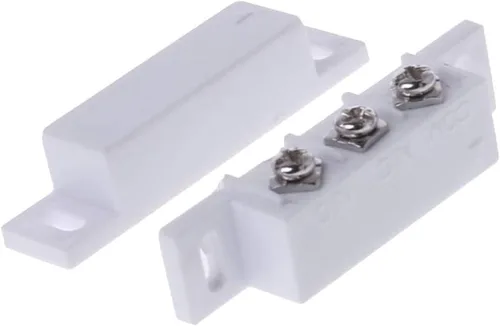 Vista 2 de Interruptor magnético blanco de 5 unidades, NO/NC, con cable, atornillado, control remoto, ideal para ventanas y puertas del hogar y empresa