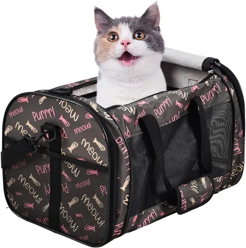 Vista 13 de Transportador de Mascotas de Lados Suaves para Perros Pequeños, Gatos, Cachorros, Transportadores de Gatos Aprobados por Aerolíneas, Transportador