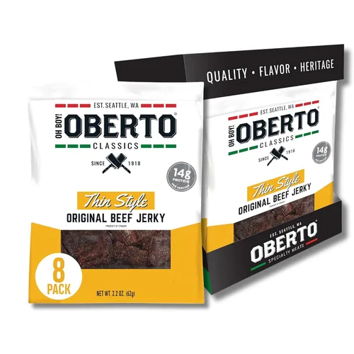 Vista 14 de ¡Oh chico! Oberto Classics Thin Style Original Beef Jerky, 1.2 onzas (Pack de 8)