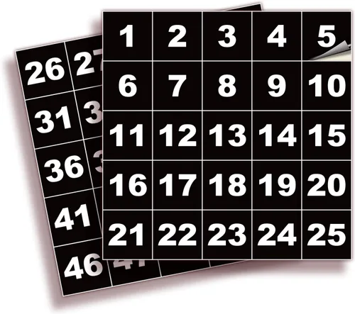 Vista 34 de iSYFIX Calcomanías negras de números consecutivos – 1 a 50, 1 pulgada, 1 juego – Vinilo autoadhesivo de alta calidad ideal para inventario
