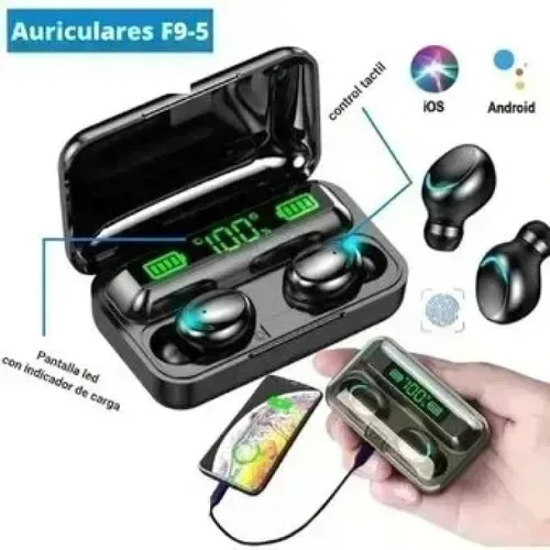 Vista 2 de Audifonos Bluetooth Inalambricos F9 Con Powerbank Y Pantalla Tactil