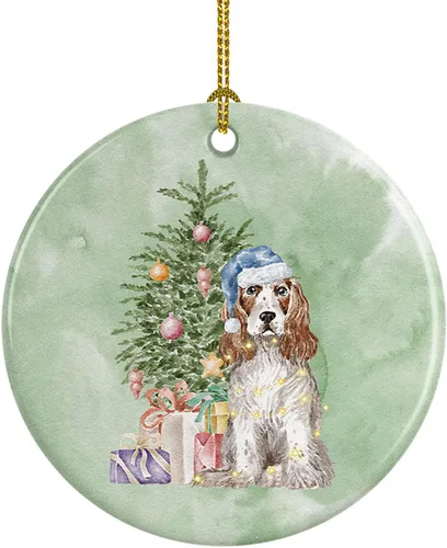 Vista 38 de Caroline's Treasures Bulldog, Bulldog inglés #2 y árbol de cerámica adorno colgante para árbol de Navidad, decoración colgante para el hogar