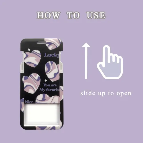 Vista 6 de 2 soportes para tarjetas fotográficas Kpop, estilo corazón, para PC, soporte para tarjetas de identificación con llavero, funda protectora