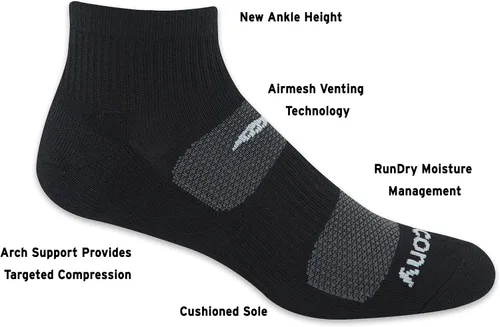 Vista 4 de Saucony Paquete múltiple de calcetines de malla de ventilación de ajuste cómodo para hombre 6 y 12