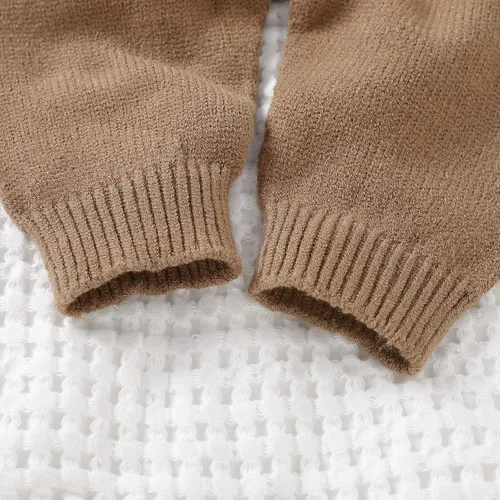 Vista 5 de JNBLDA Suéter de punto para bebés y niñas, para recién nacidos, enterizo para bebé, overol para bebé, estampado de amor, ropa linda