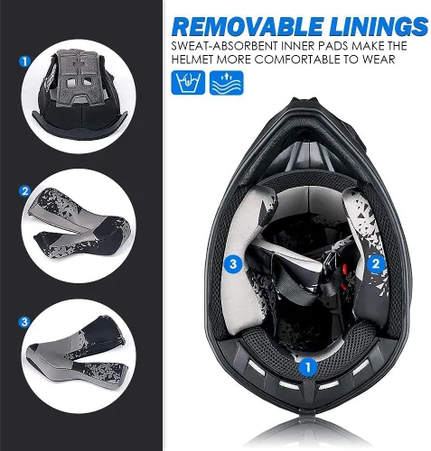 Vista 5 de Orthrus Certificado DOT Casco para Adultos y Jóvenes para Motocicleta de Carretera de Motocross, ATV, Moto de Tierra (BIO-Rosa, S)