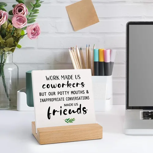 Vista 4 de Regalos de despedida para compañeros de trabajo, letrero de decoración de oficina como regalo para compañero de trabajo, regalos de despedida