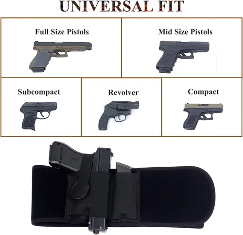 Vista 2 de Funda para pistola Galaxy Belly Band para transporte oculto, funda de pistola doble para manos derecha e izquierda para adultos, hombres y mujeres