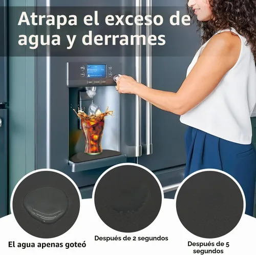 Vista 2 de LOPNUR Paquete de 2 recolectores de bandeja de goteo para refrigerador Negro