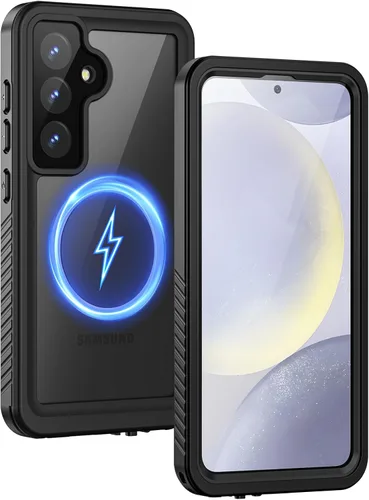 Vista 16 de Lanhiem Funda para teléfono Samsung Galaxy S24+ Plus, IP68 impermeable a prueba de polvo con protector de pantalla integrado, carcasa protectora Azul