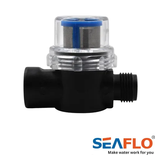 Vista 4 de SEAFLO Filtro de filtro en línea para bomba de agua (51S01) - Entrada/salida NPSM de 1/2 pulgada - Reemplazo de RV - Compatible con bombas Shurflo