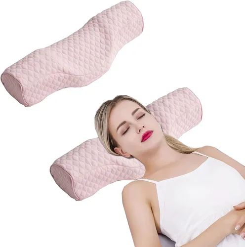 Vista 7 de Almohada cervical para dormir, almohada cervical de espuma viscoelástica para aliviar el dolor de cuello rígido, almohada de apoyo cervical