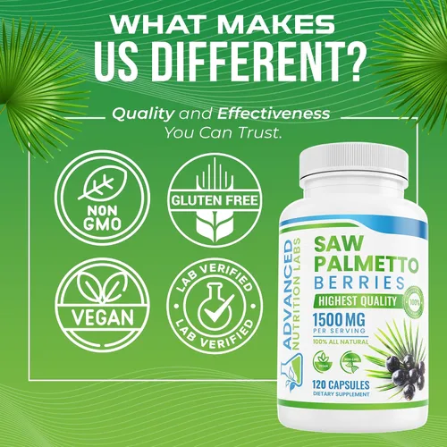 Vista 8 de Saw Palmetto serenoa ultrafuerza, 0.053 oz por día, 120 cápsulas (0.026 oz por cápsula)