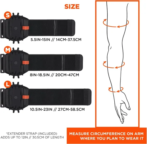 Vista 6 de Ergodyne Squids 5545 - Brazalete para escáner de pulsera, ajustable para teléfonos, escáneres, computadoras móviles, PDA
