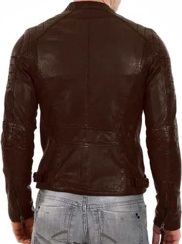 Vista 2 de Chaqueta clásica de piel de cordero de Nueva Zelanda para hombre