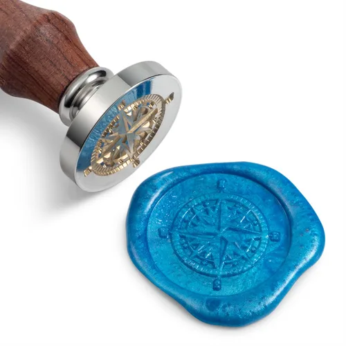 Vista 13 de Mceal Sello de cera, cabeza de latón con mango de palisandro, 1.2"(30mm) de diámetro, (signo de dólar)