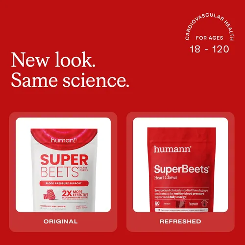 Vista 3 de Humann SuperBeets - Gomitas masticables de corazón y cereza ácida