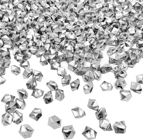 Vista 11 de Cubitos de hielo falsos, 1000 piezas de rocas de hielo acrílicas para centros de mesa, 0.433 x 0.551 in de dispersión de mesa de hielo artificial