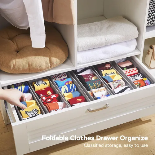 Vista 7 de MURRI&MURRDI Mini organizador plegable para cajones de ropa, 6 piezas, organizador de cajones de tela estrecho para guardería, pequeños contenedores