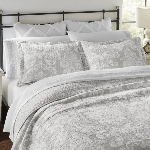 Vista 10 de Laura Ashley - Juego de edredón individual, ropa de cama reversible de algodón con funda a juego, decoración ligera del hogar, ideal para todas
