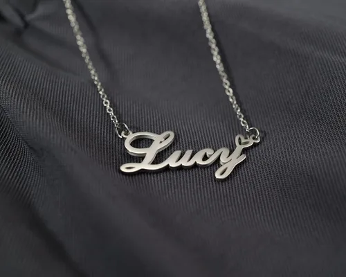 Vista 7 de Collares con nombre personalizado chapado en oro de 18 quilates con dije de corazón para mujeres y niñas