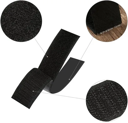 Vista 4 de 20 almohadillas adhesivas para sofá, 3.937 x 1.181 in, rectangular, color negro, con tiras adhesivas de gancho para sofá, silla, asiento doble