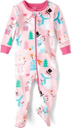 Vista 8 de The Children's Place baby-girls And Toddler Long Sleeve 100% Cotton Zip-front One Piece Footed Pajama