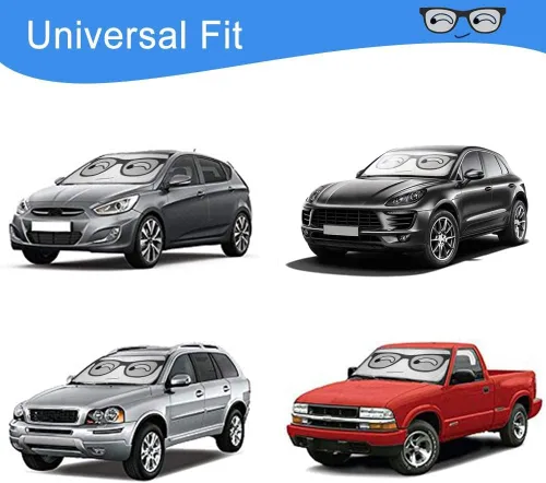 Vista 7 de HOMEYA Parasol para parabrisas de automóvil, parasol automático de panda de dibujos animados plegable, protector de visera solar, reflector de rayos