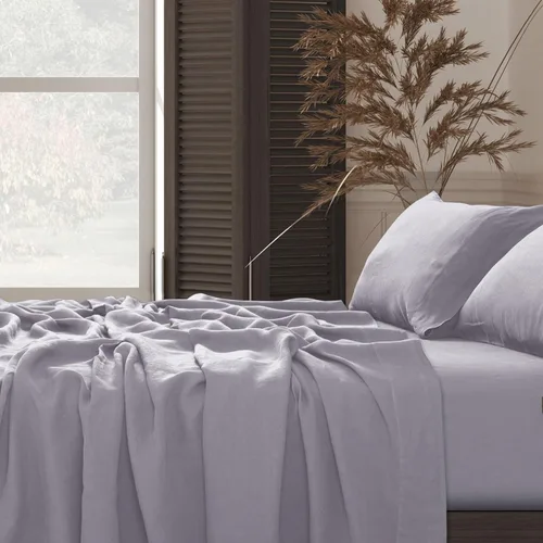 Vista 7 de Tribeca Living Juego de sábanas de cama tamaño King, de percal de algodón egipcio sólido, suaves y crujientes, con bolsillo extra profundo, 350
