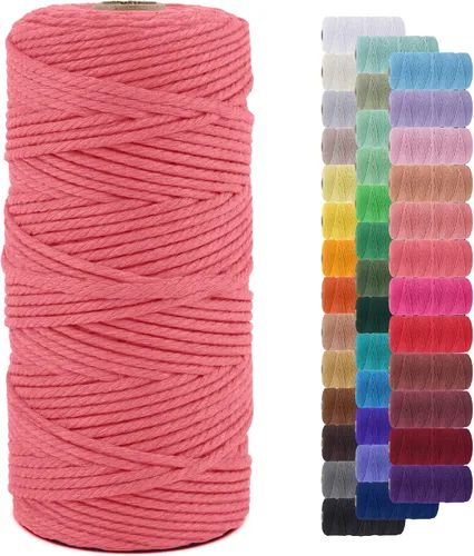 Vista 23 de Cordón de macramé de 0.079 pulgadas, cuerda de algodón natural de 109 yardas, hilo de cuerda de macramé para manualidades, ganchos de pared