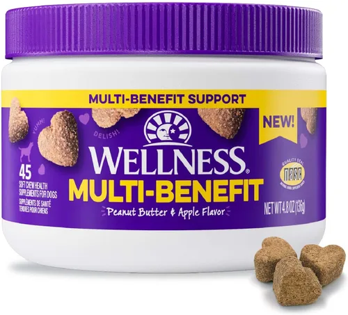 Vista 14 de Wellness Pumpkin Patch - Suplementos de salud digestiva suave con sabor a parche para perros, 45